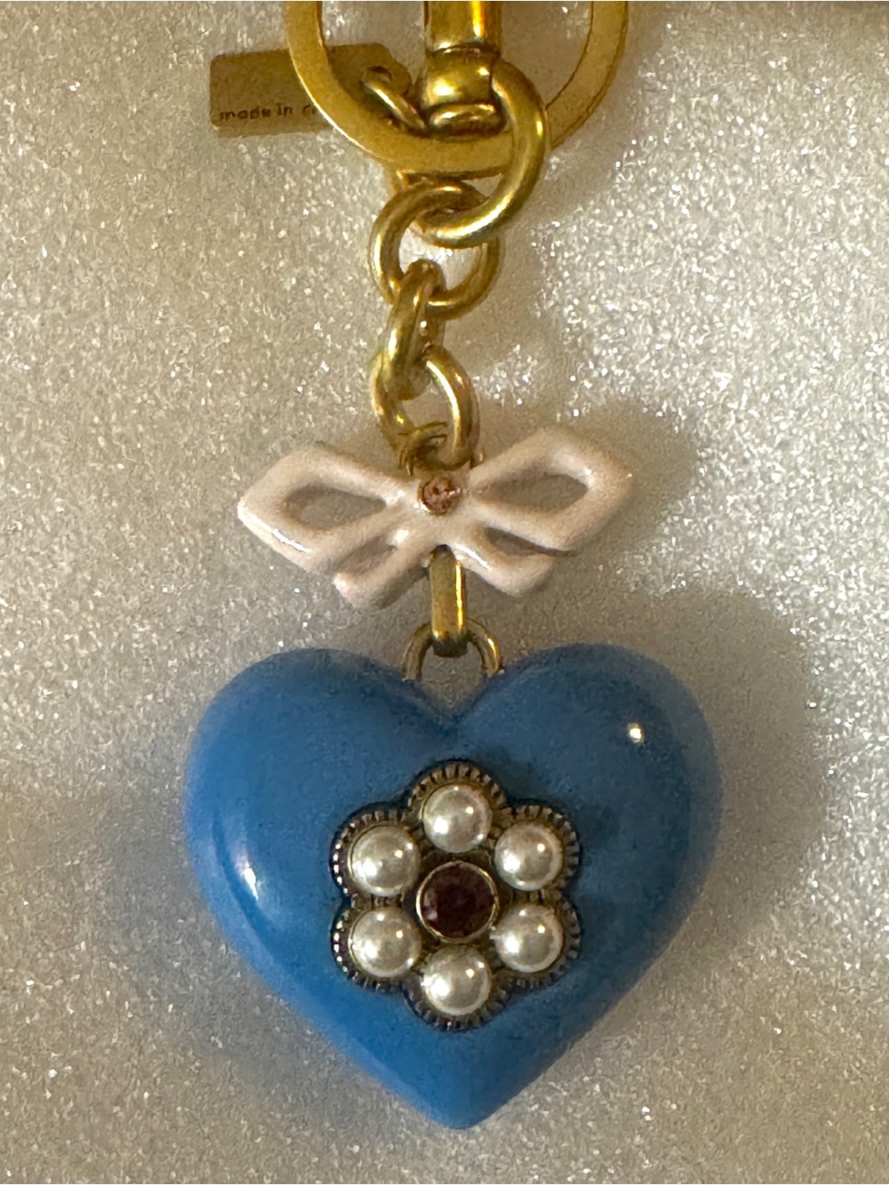 Coach Blue Heart Bag Charm. #CBH12 - Picture 10 of 13